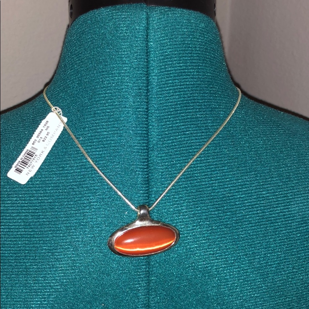 Silver and rust necklace